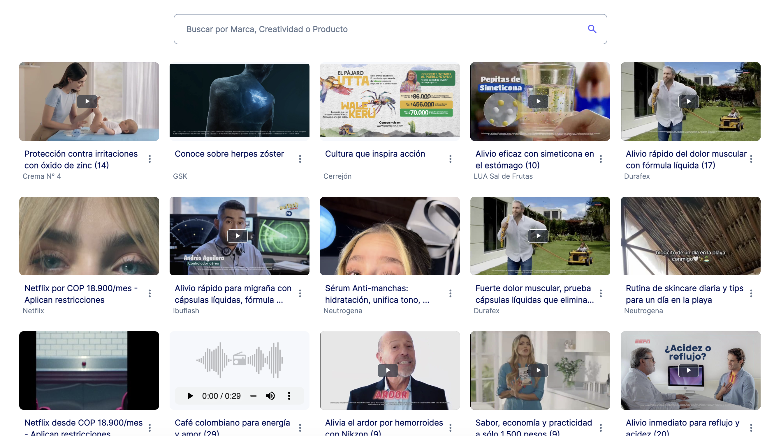 Creative Sense Campaign Library Interface